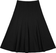 5 Stars Fine Rib Panelled Elastic Waist Midi Skirt