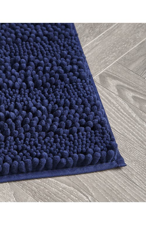 Laura Ashley Chenille Set Of 2 Bath Rugs In Indigo