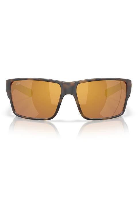 63mm Mirrored Polarized Oversize Square Sunglasses