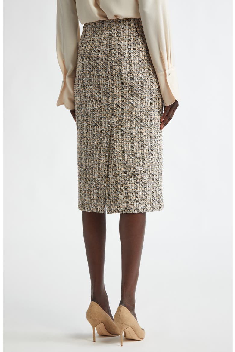 Metallic Collage Tweed Pencil Skirt, Alternate, color, PINK BLUSH/ SHADOW MULTI
