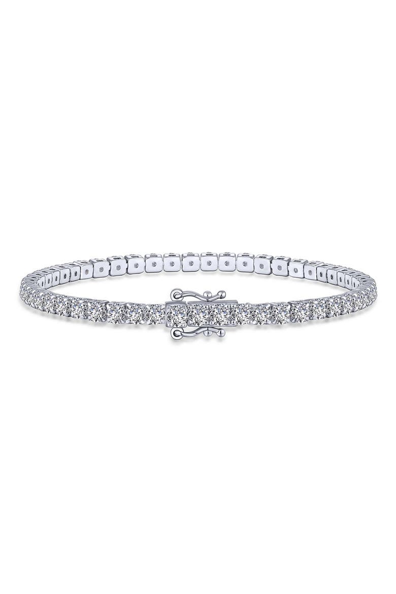 Love Simulated Diamond Tennis Bracelet, Main, color, SILVER/ CLEAR