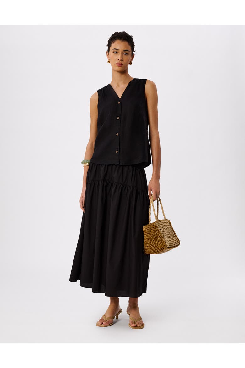 Laura Linen Tank, Alternate, color, Black