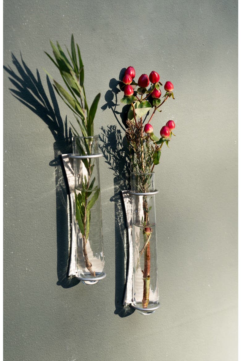 Floral Wall Vase - Set of 2, Alternate, color, Clear