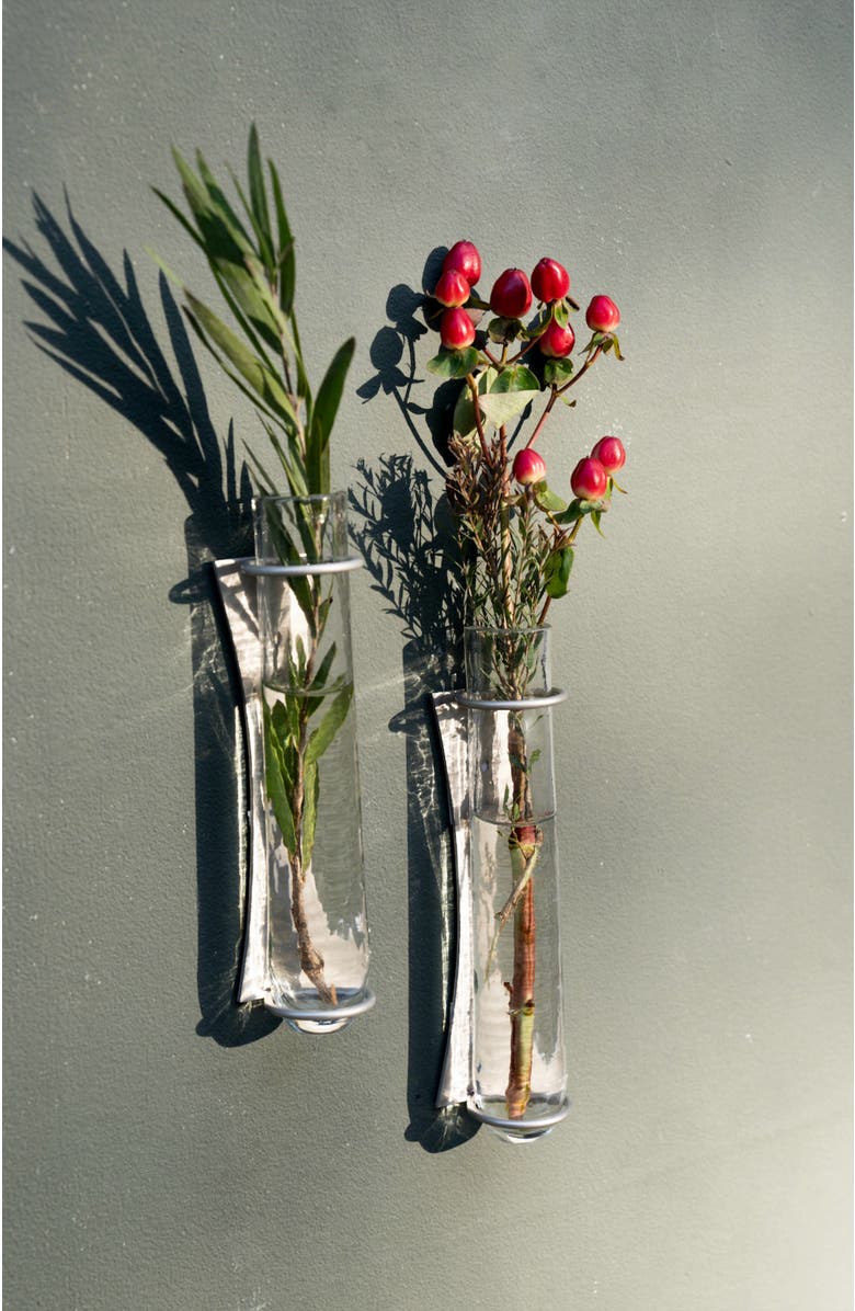 The Collective Home Floral Wall Vase - Set of 2, Alternate, color, Clear