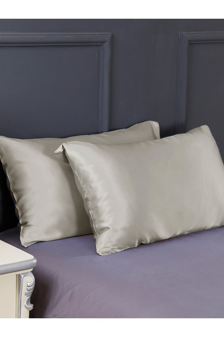Pure Mulberry Silk Terse Envelope Luxury Pillowcase, Alternate, color, Grey