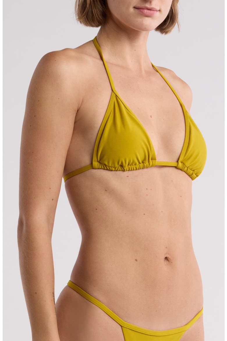 Simply Seamless Triangle Bikini Top, Alternate, color, MOSS