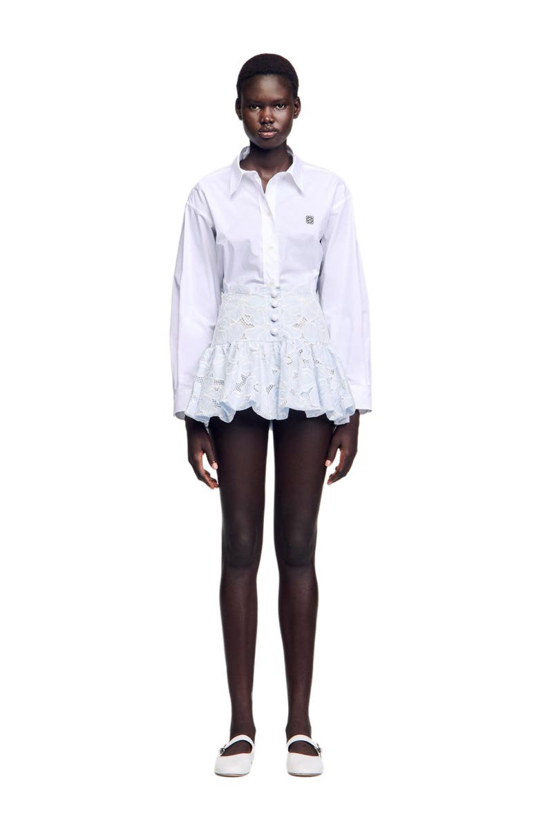 SANDRO Short guipure skirt, Alternate, color, Sky Blue