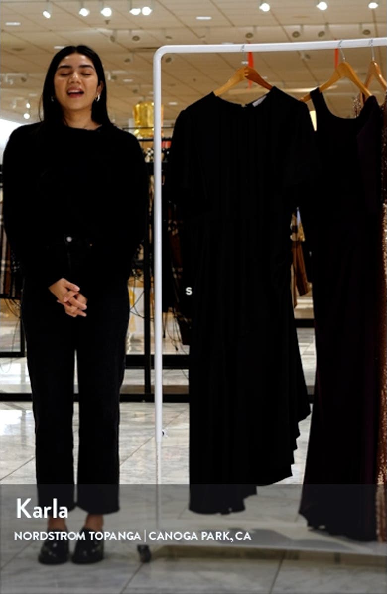 Asymmetric Hem Satin Dress, sales video thumbnail