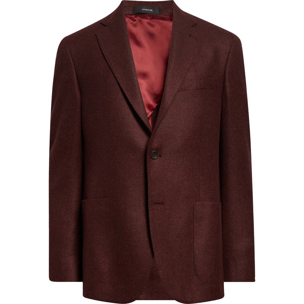 Vince Cashmere Unstructured Slim Fit Sport Coat In Burgundy