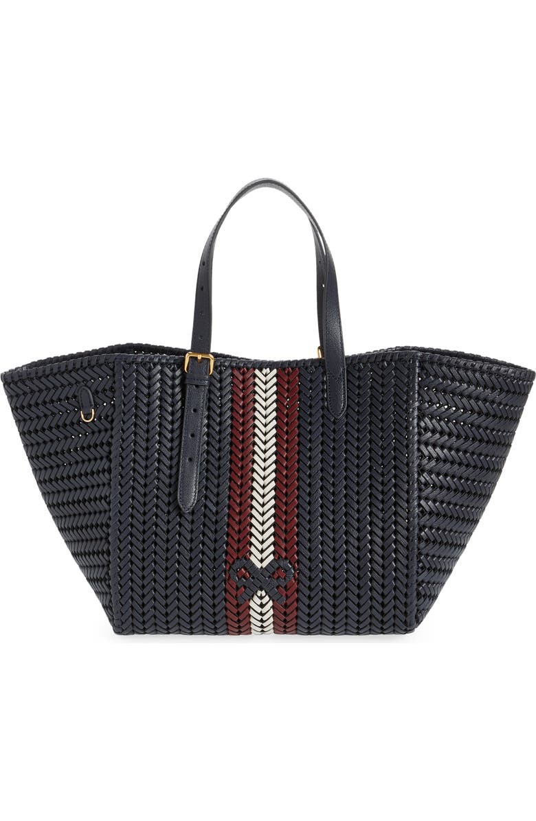 Anya Hindmarch Neeson Square Woven Leather Tote, Main, color,
