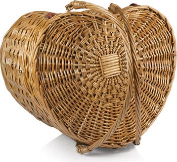 Heart Shaped Wicker Picnic Basket