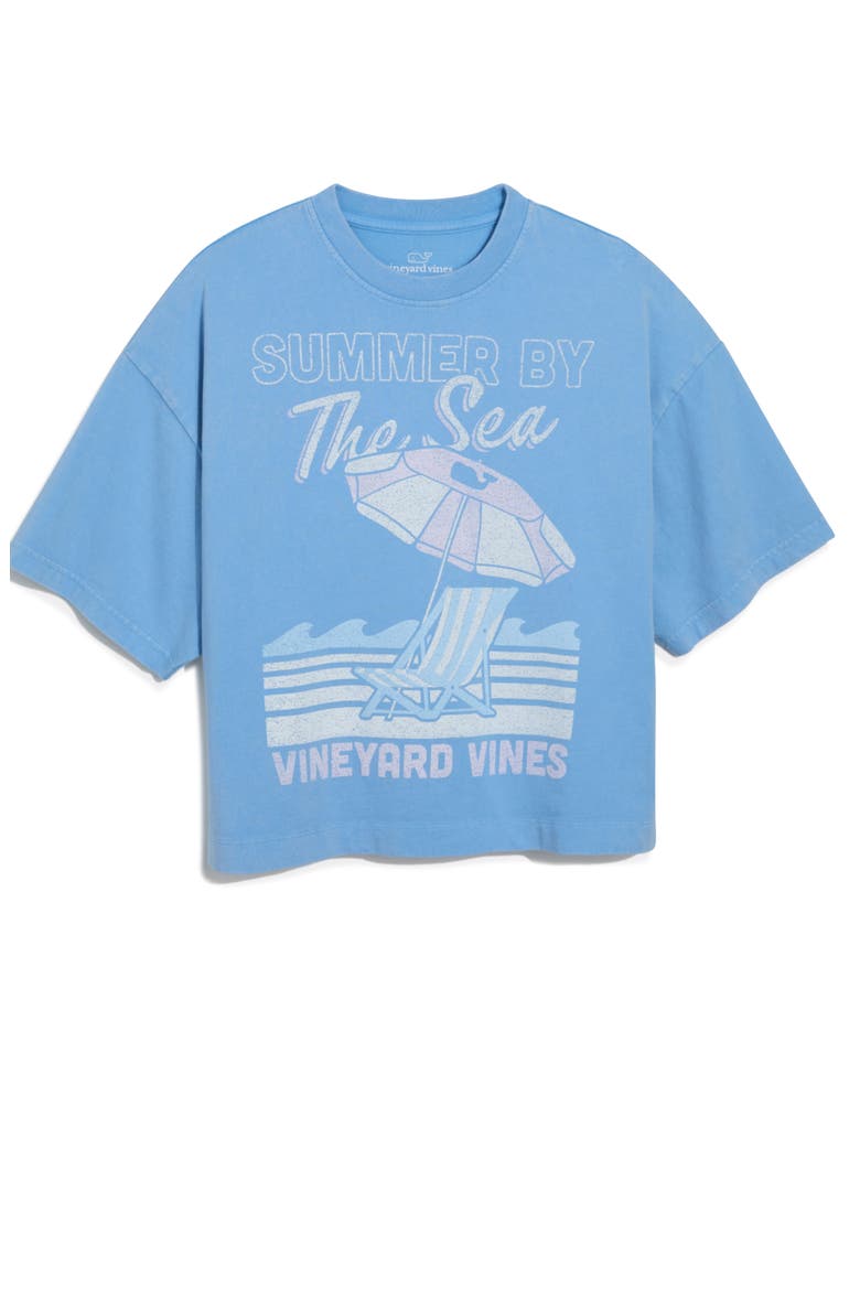 Oversize Distressed Graphic T-Shirt, Main, color, SERENITY BLUE