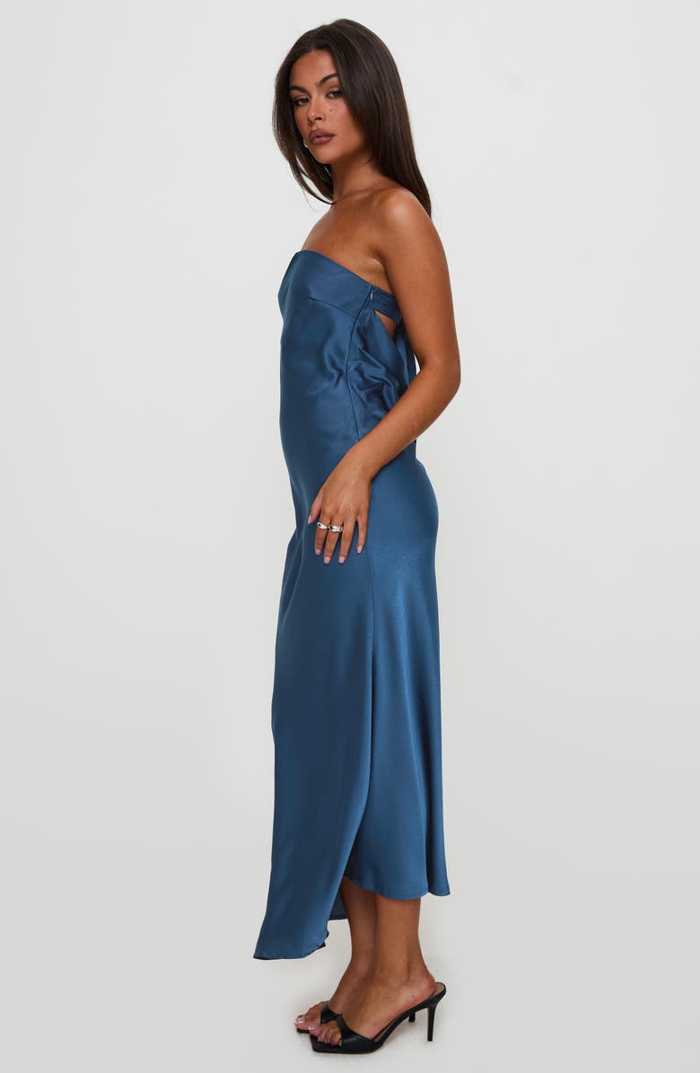 Princess Polly Haley Strapless Satin Maxi Dress, Alternate, color, Blue