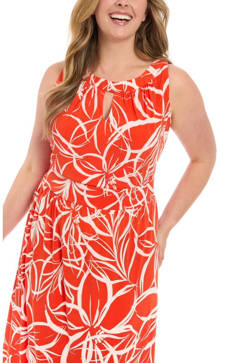 Jersey Maxi Dress, Alternate, color, RED WHITE