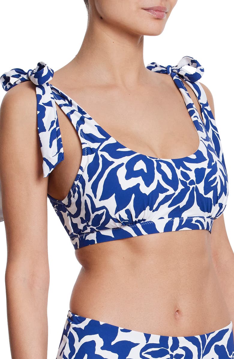 Hanky Panky Swim Scoop Bikini Top, Alternate, color, Poolside Blue Print