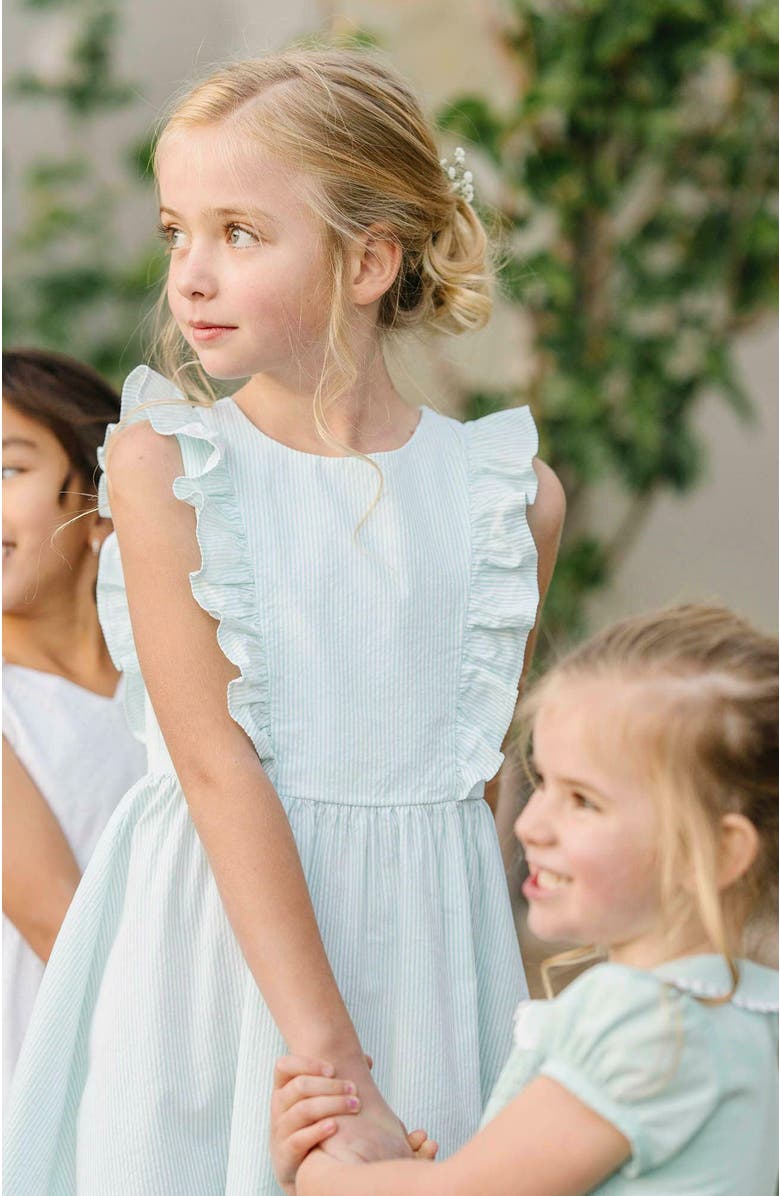 Hope & Henry Girls' Organic Flutter Sleeve Open Back Dress, Kids, Alternate, color,