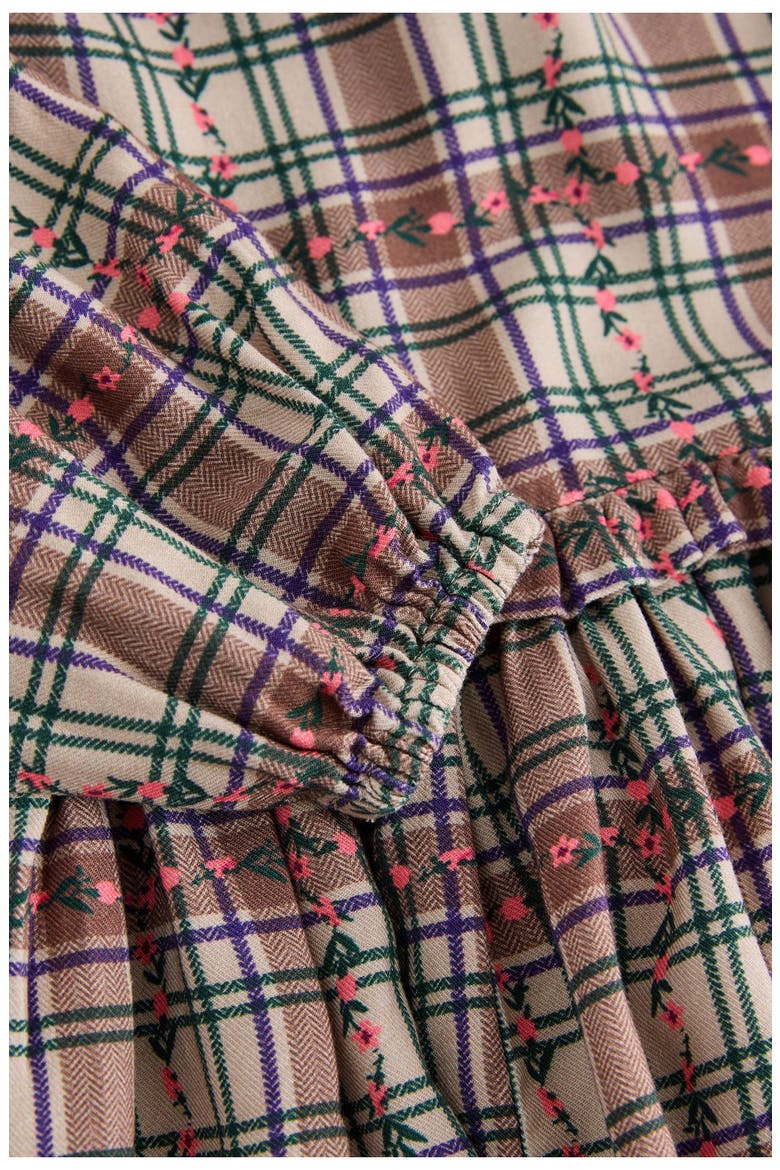 Kids' Check Skater Dress, Alternate, color, BROWN