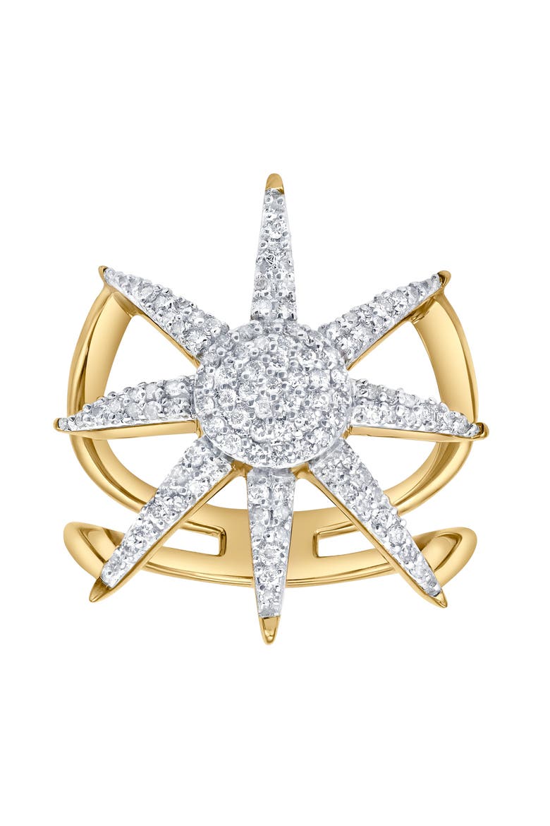 Stellara 0.5 Ct 14K Gold Starburst Diamond Ring, Main, color, 14K Yellow Gold