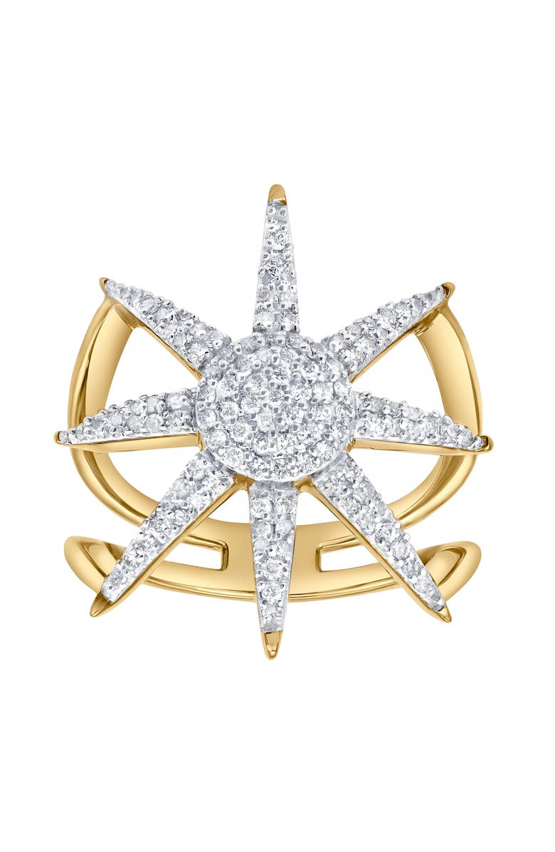 LuvMyJewelry Stellara 0.5 Ct 14K Gold Starburst Diamond Ring, Main, color, 14K Yellow Gold