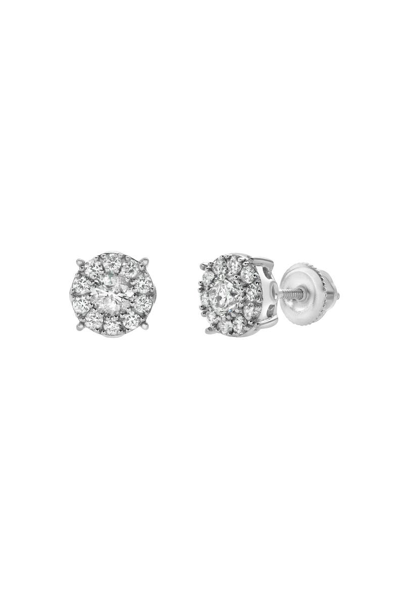 Blazers 14K Gold Diamond Stud Earrings - 0.48ct., Main, color, 14K White Gold