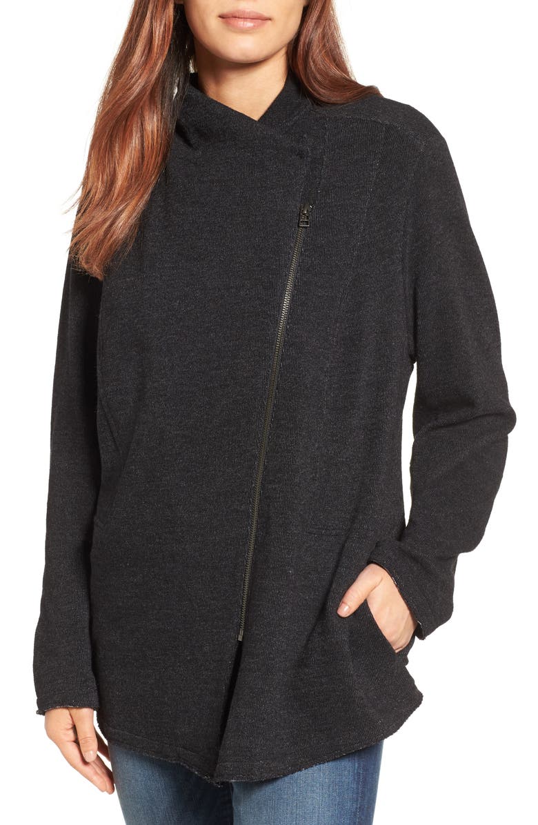 Caslon<sup>®</sup> Knit Moto Jacket, Alternate, color,