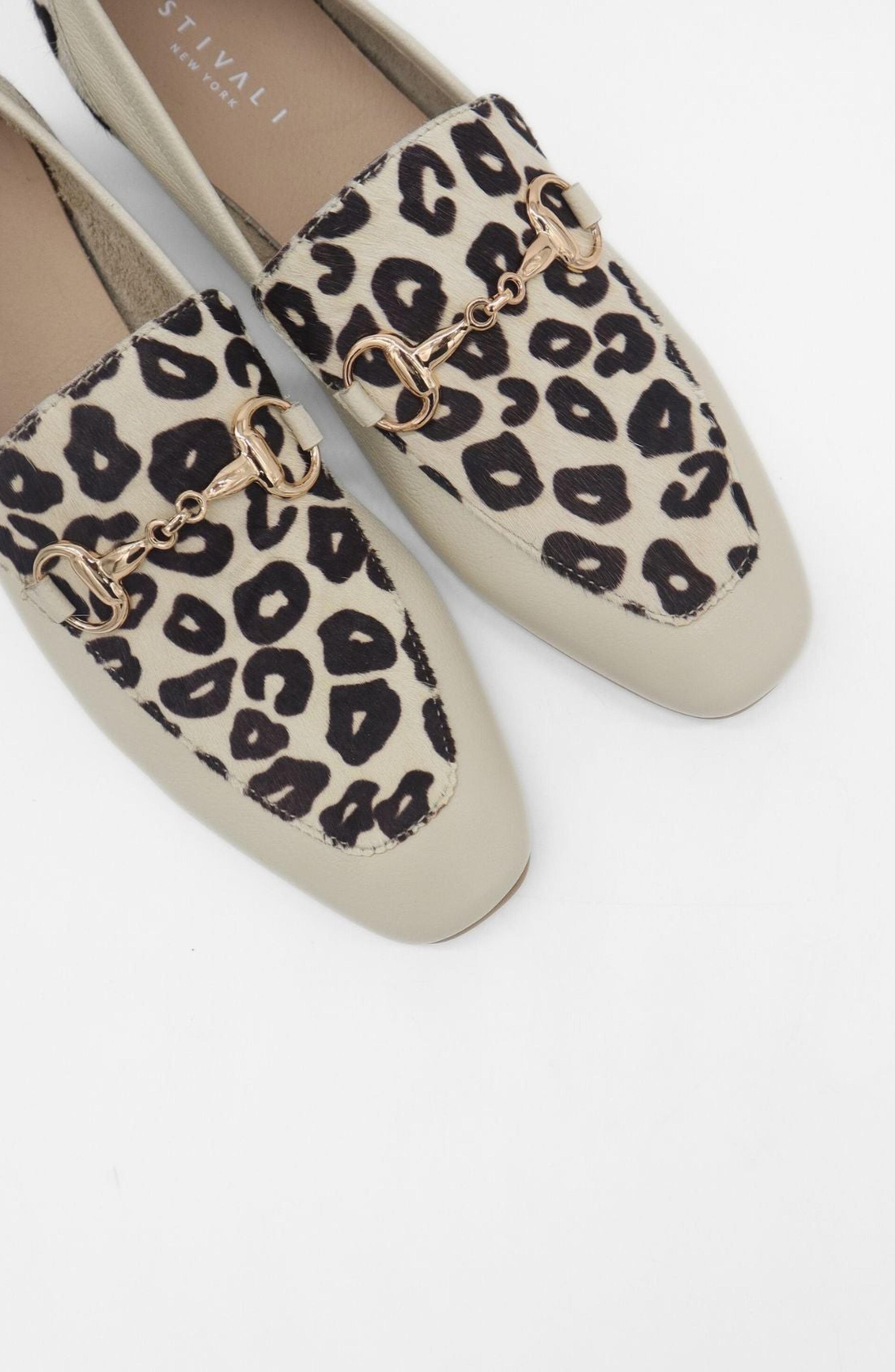 Gentilezza Slip-On Leather Loafers, Alternate, color, Ivory Leopard