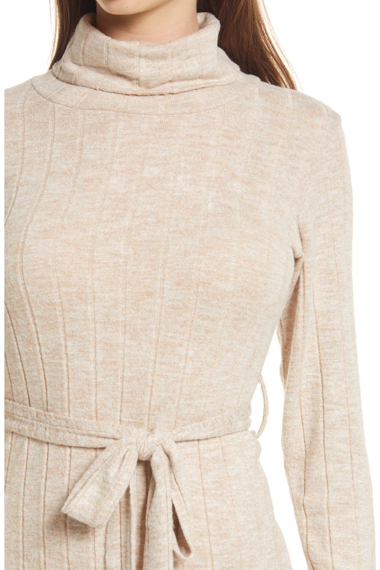 Long Sleeve Turtleneck Sweater Dress, Alternate, color, CAMEL