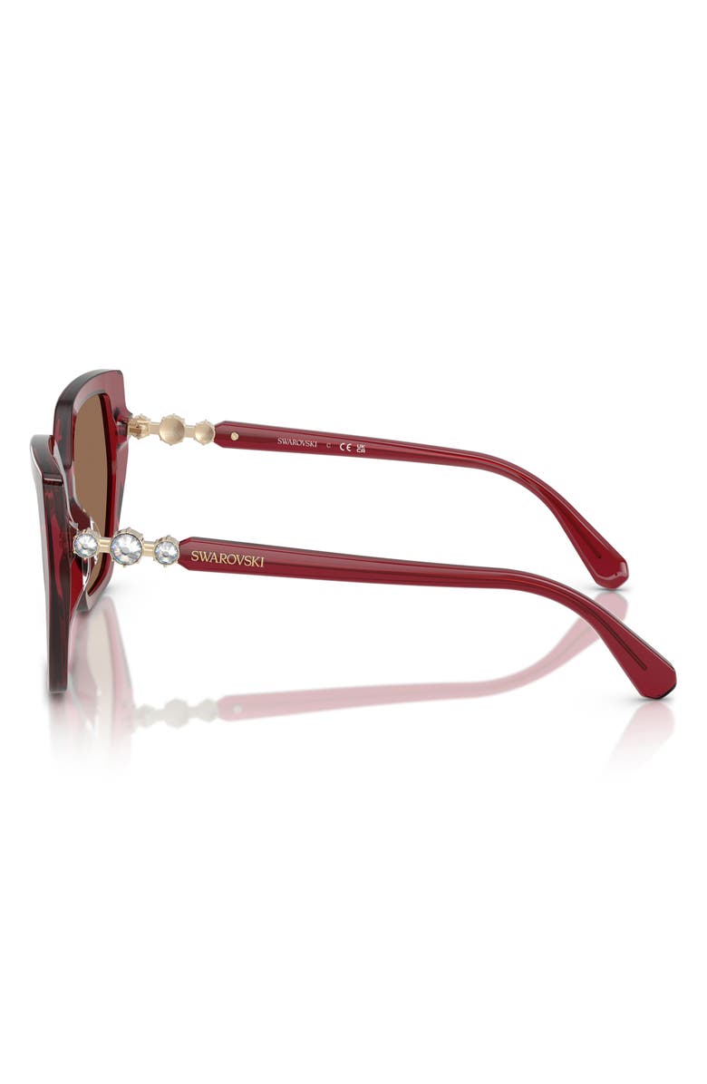 Swarovski Constella 56mm Polarized Irregular Sunglasses, Alternate, color, Dark Brown