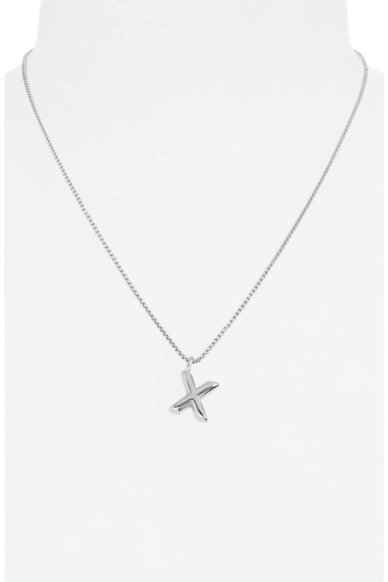 Waterproof Bubble Initial Pendant Necklace, Alternate, color, X- SILVER
