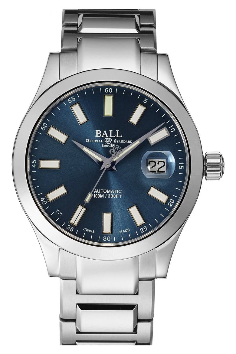 'Engineer II Marvelight' Bracelet Watch, 40mm, Main, color, SILVER/ BLUE