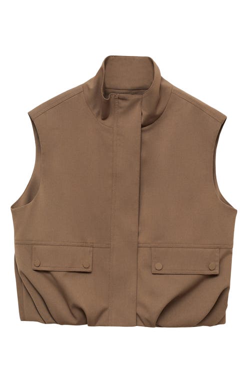 Mango Oliana Utility Vest In Medium Brown