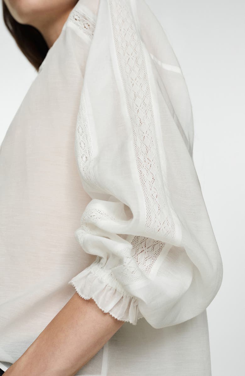 MANGO Embroidered Pintuck Pleat Top, Alternate, color, 