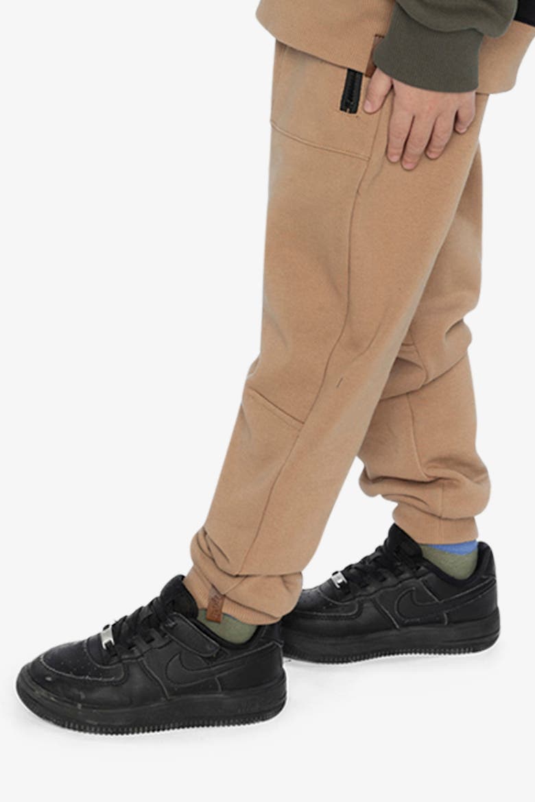 Fleece Drawstring Waist Zippered Pocket Sweatpants, Alternate, color, Brown Tannin