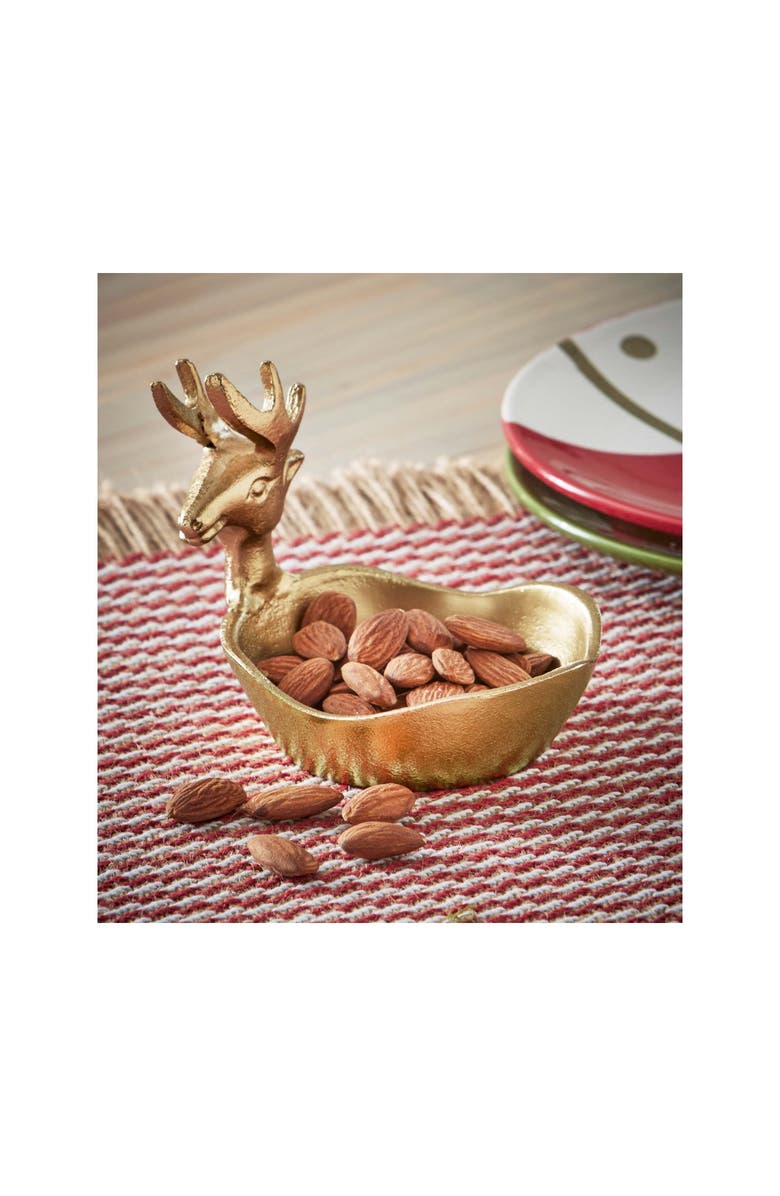 tag Antique Gold Reindeer Bowl Decorative Serving Bowl for Christmas, Alternate, color, Gold