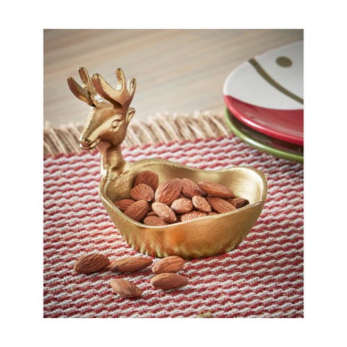 Tag Antique Gold Reindeer Bowl Decorative Serving Bowl For Christmas In Gold