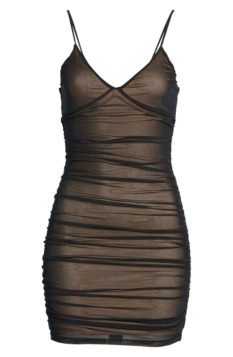 BP. Ruched Mesh Dress, Alternate, color,
