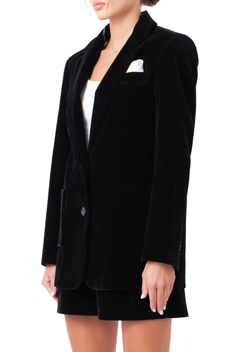 Grey Lab Oversize Velvet Blazer, Alternate, color,