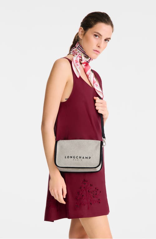 Longchamp Essential Toile East/west Crossbody Bag In Ecru