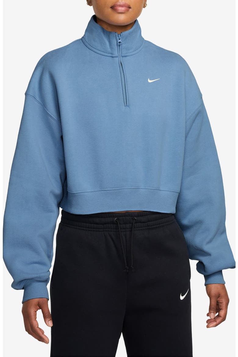 Studio Fleece Oversize Crop Top, Main, color, 486 WORKBL/ SAIL