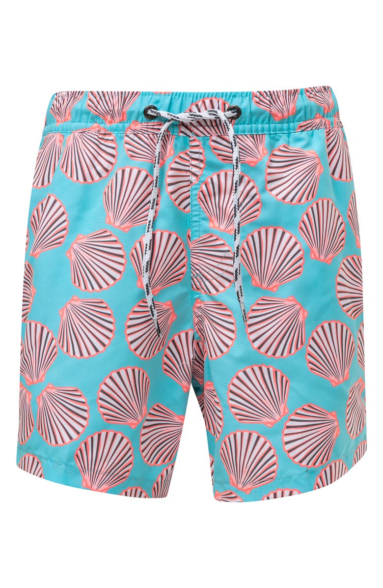Snapper Rock Shell Print Swim Trunks, Main, color, 