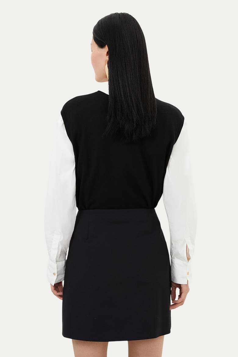 Techno Cotton Gold Clasp Skirt, Alternate, color, Black