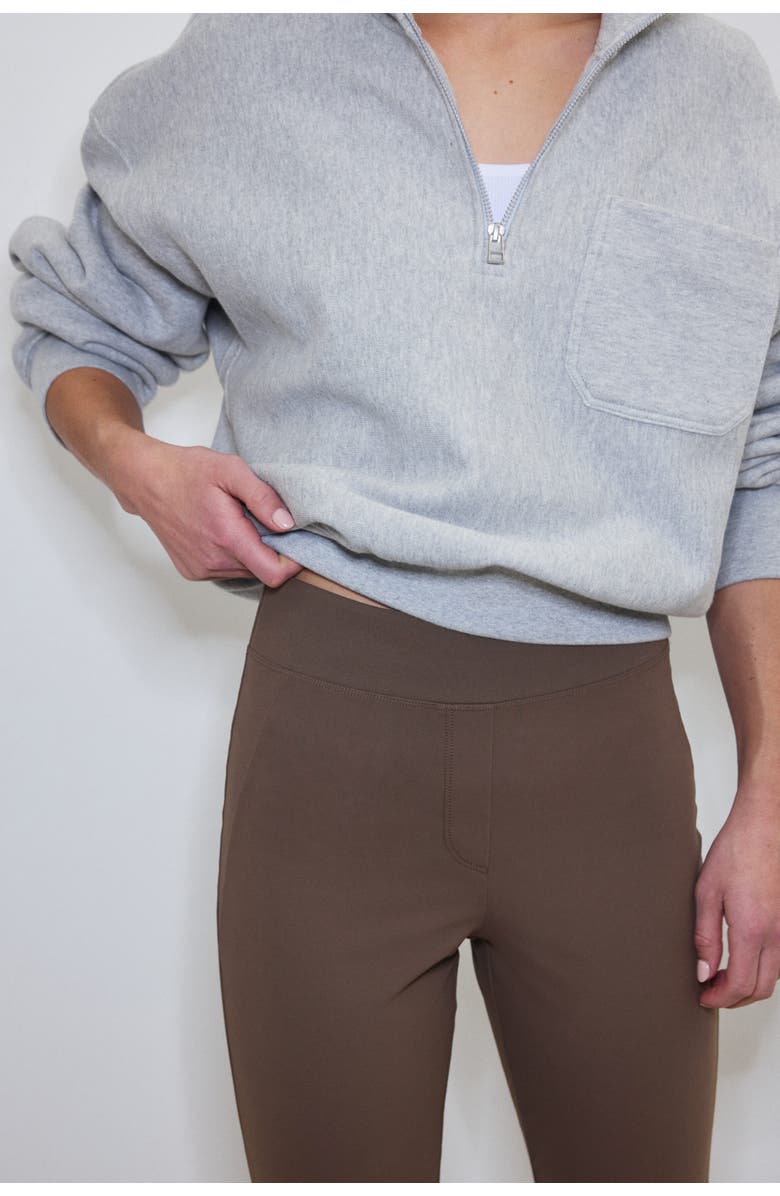 H&M Four-way Stretch Flared Trousers, Alternate, color, Light Brown