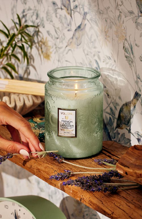 Voluspa French Cade Lavender Large Jar Candle In Green