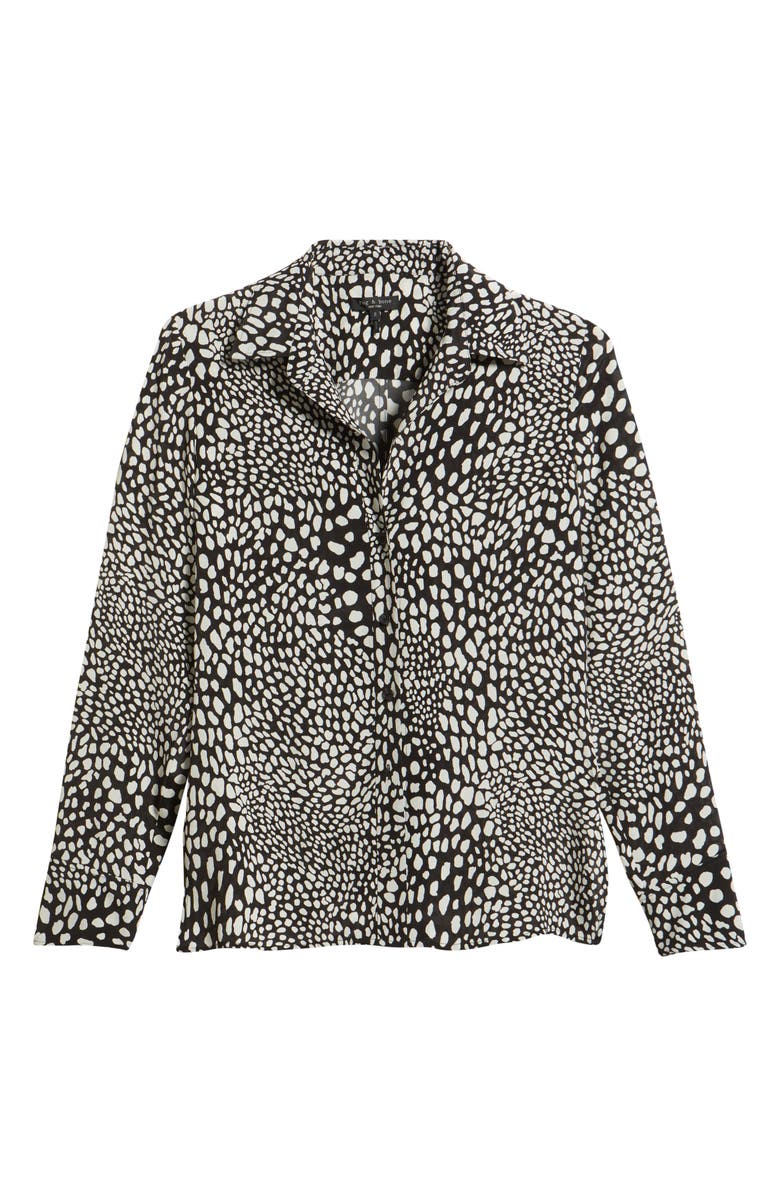 rag & bone Sade Printed Button-Up Shirt, Alternate, color, Black