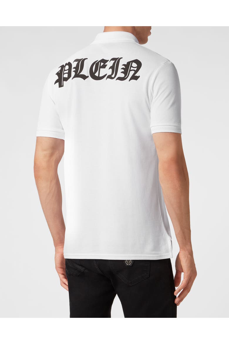 Polo Shirt Ss Gothic Plein Men, Alternate, color, white