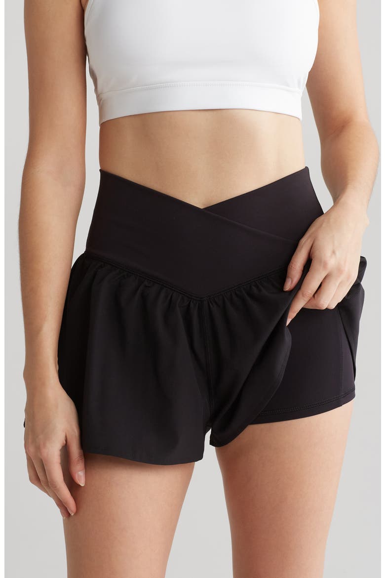 Flowy Woven Shorts, Alternate, color, BLACK
