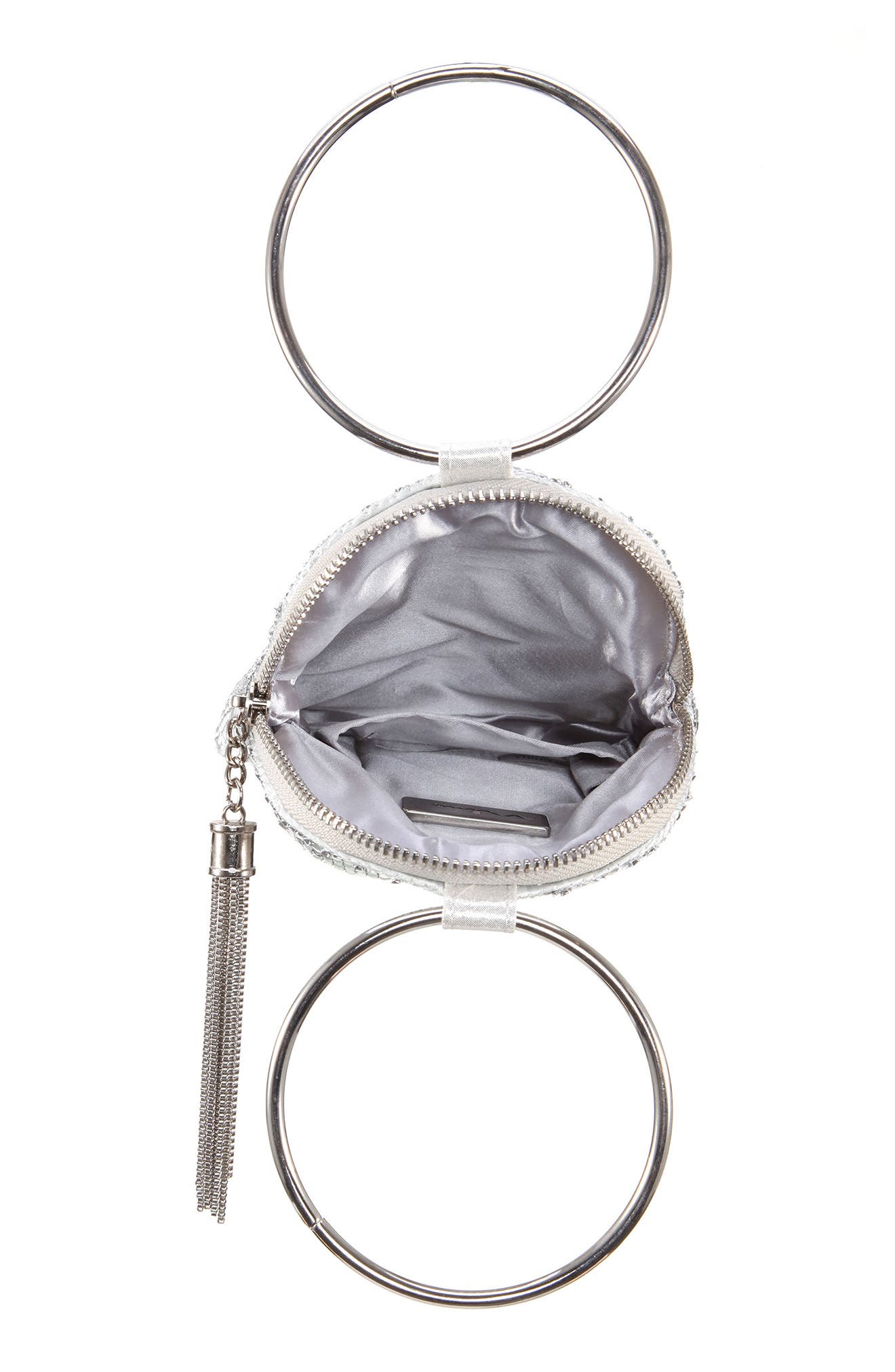 Nina Metallic Mesh Handbag, Alternate, color, 