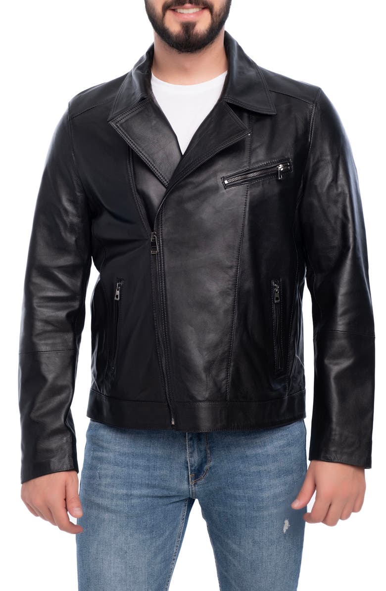 VELLAPAIS Winston Leather Jacket, Main, color, Black