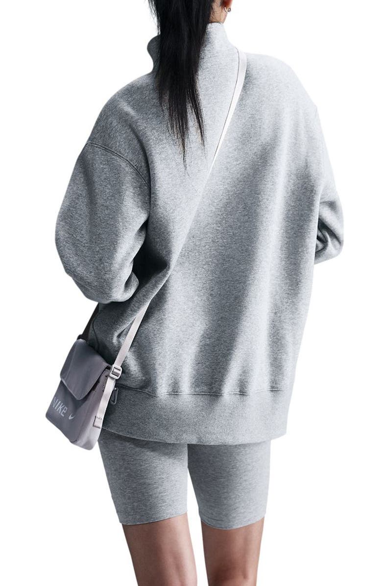 Nike Sportswear Phoenix Oversize Fleece Quarter Zip Top, Alternate, color, 063 063 Dk Grey Heather/Sail