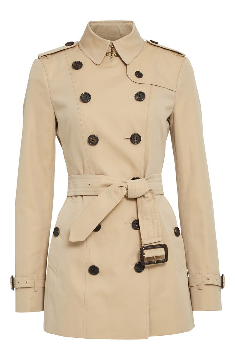 Burberry Sandringham Short Slim Trench Coat, Alternate, color, 